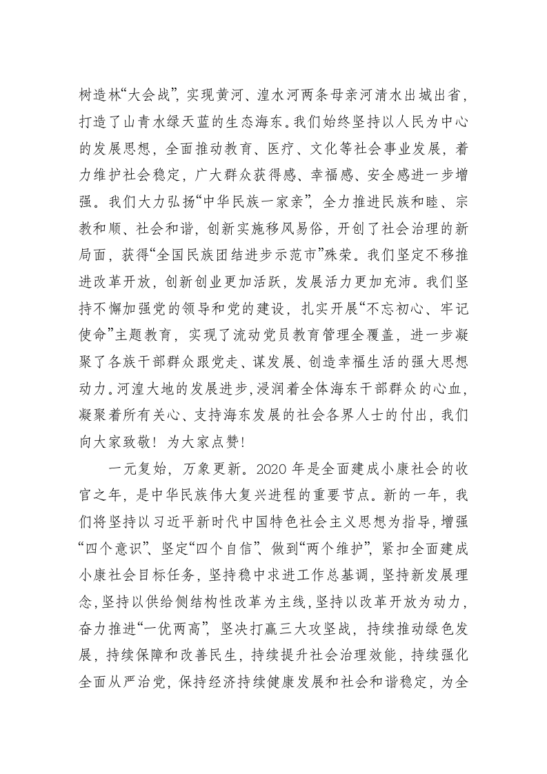 2020年新年献词【海东市】 第2页