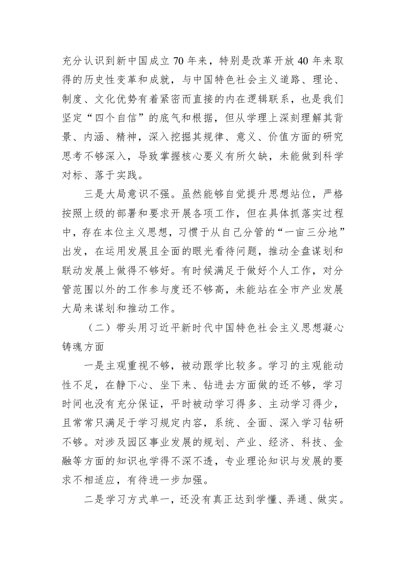 副书记2022年度党员领导干部民主生活会对照检查发言材料1 第2页