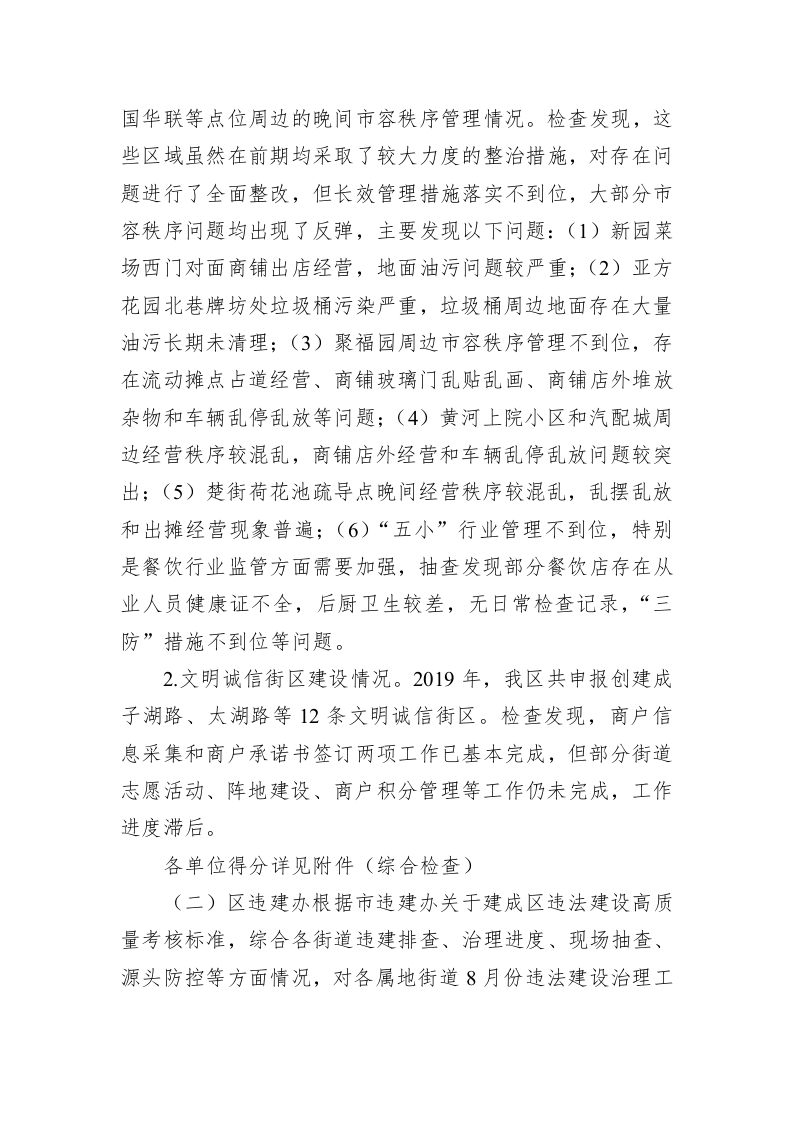 2019年8月份城市管理督查通报 第2页