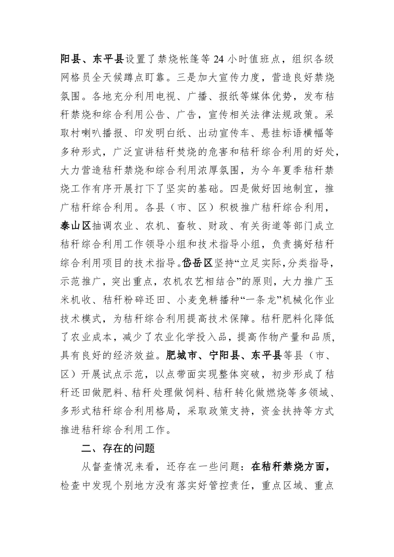 关于2019年夏季秸秆禁烧及综合利用工作督查情况的通报 第2页