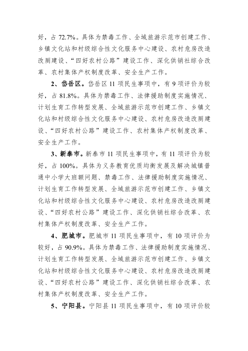 关于全市11项重点民生事项督查情况的通报 第2页