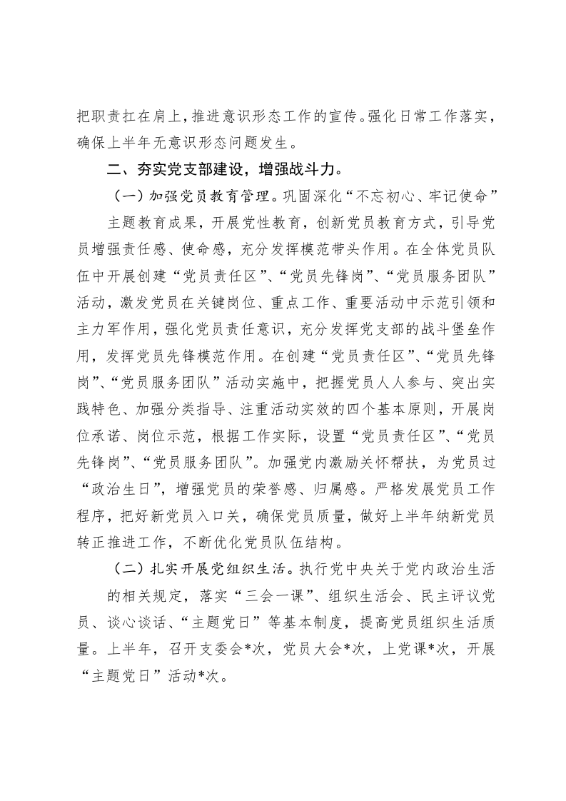 2022年上半年党支部工作总结 第2页