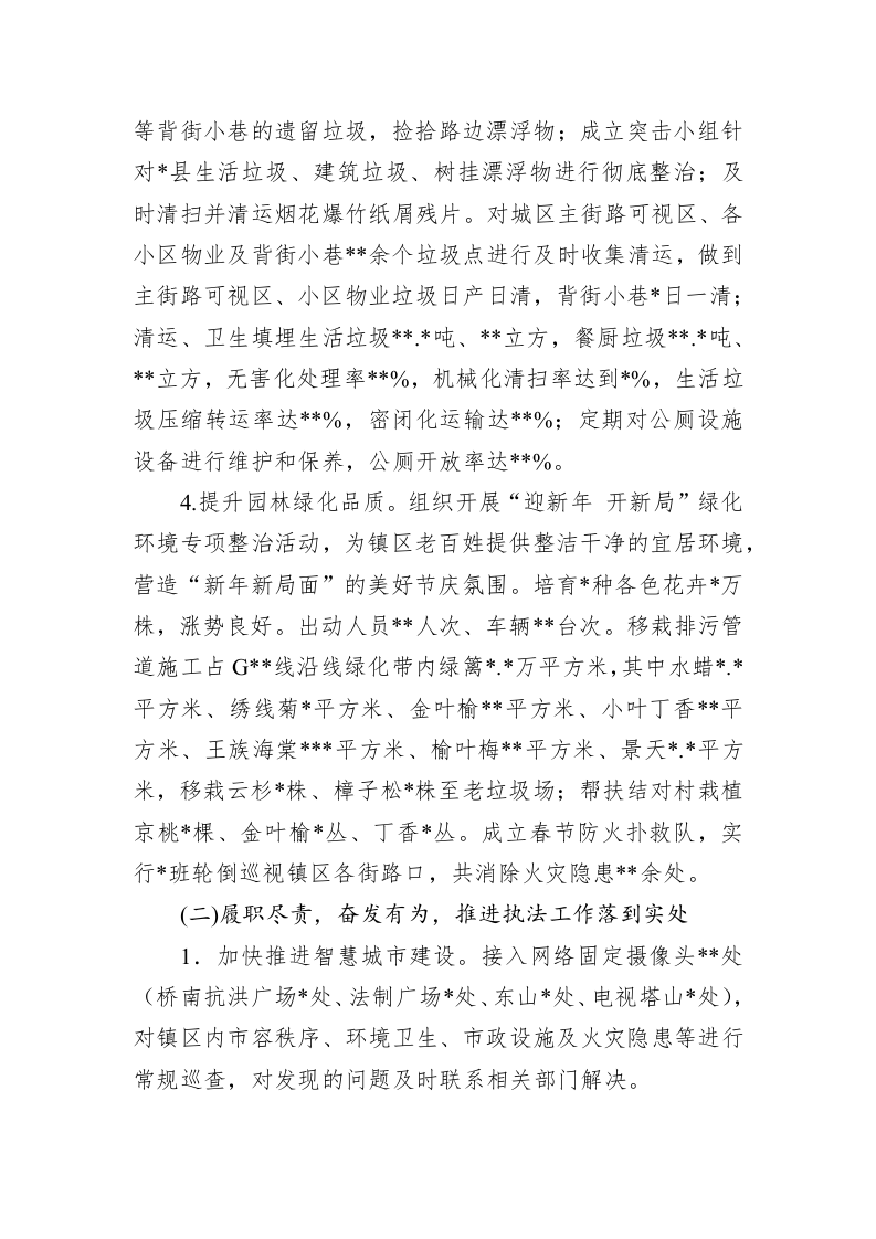 城市管理综合行政执法局2022上半年工作总结和下半年工作计划 第2页