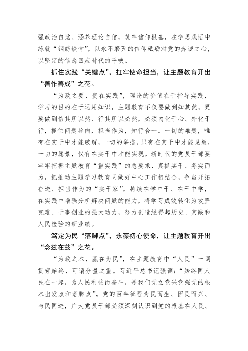 主题教育心得体会：“点上发力”让主题教育“层层开花” 第2页