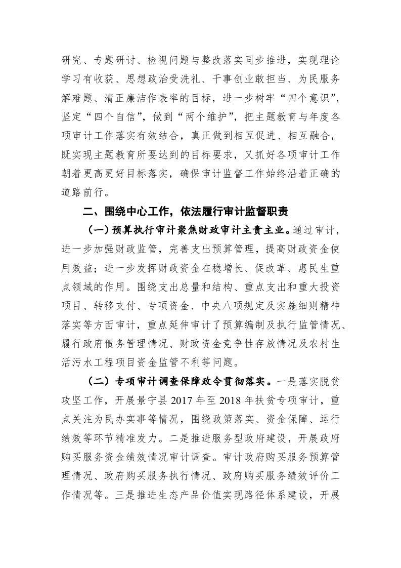 景宁县审计局2019年工作总结和2020年工作思路 第2页