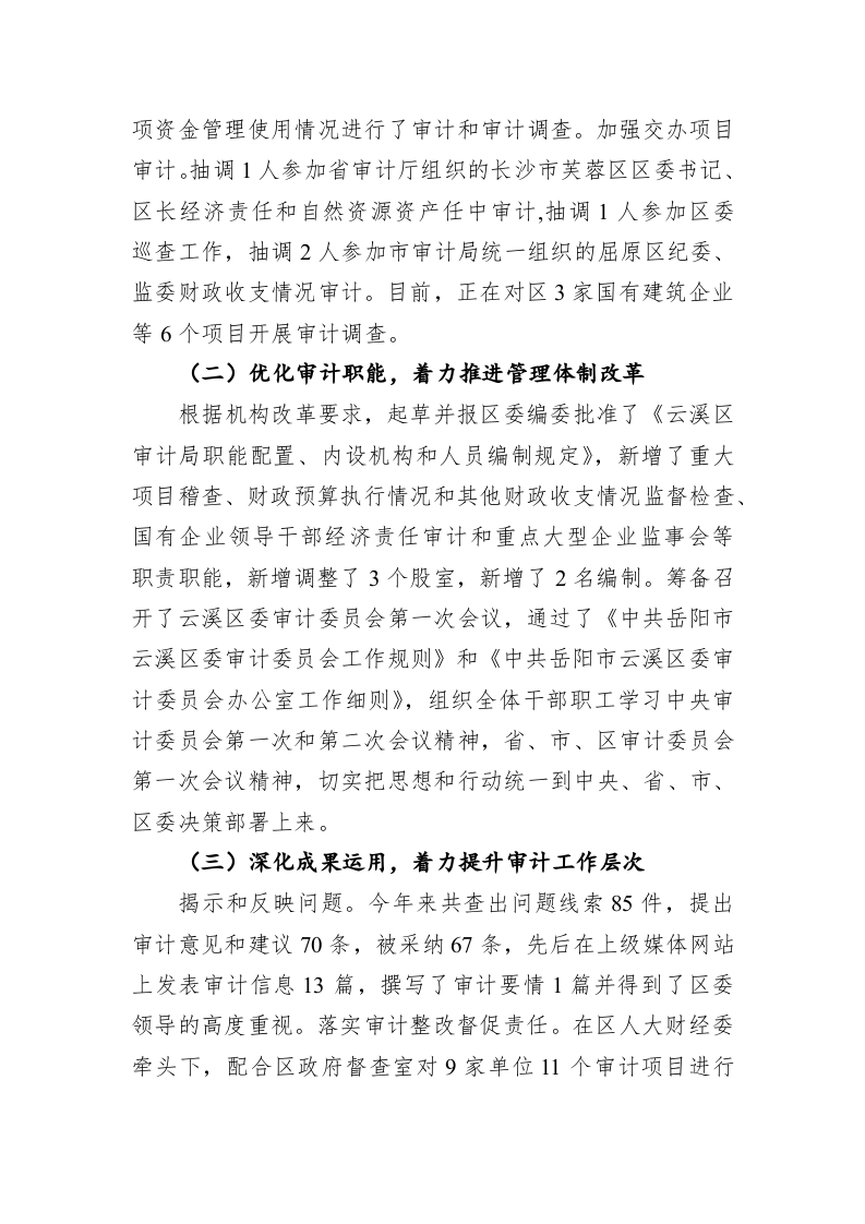 岳阳市云溪区区审计局2019年工作总结和2020年工作安排 第2页