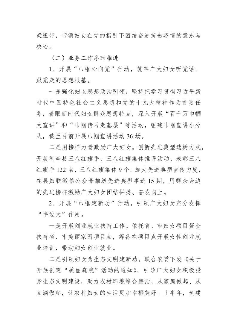 利辛县妇联2020年上半年工作总结 第2页