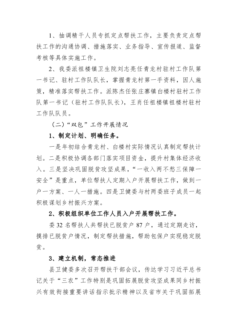 2023年度XX县卫健委定点帮扶上半年工作总结（20230629） 第2页