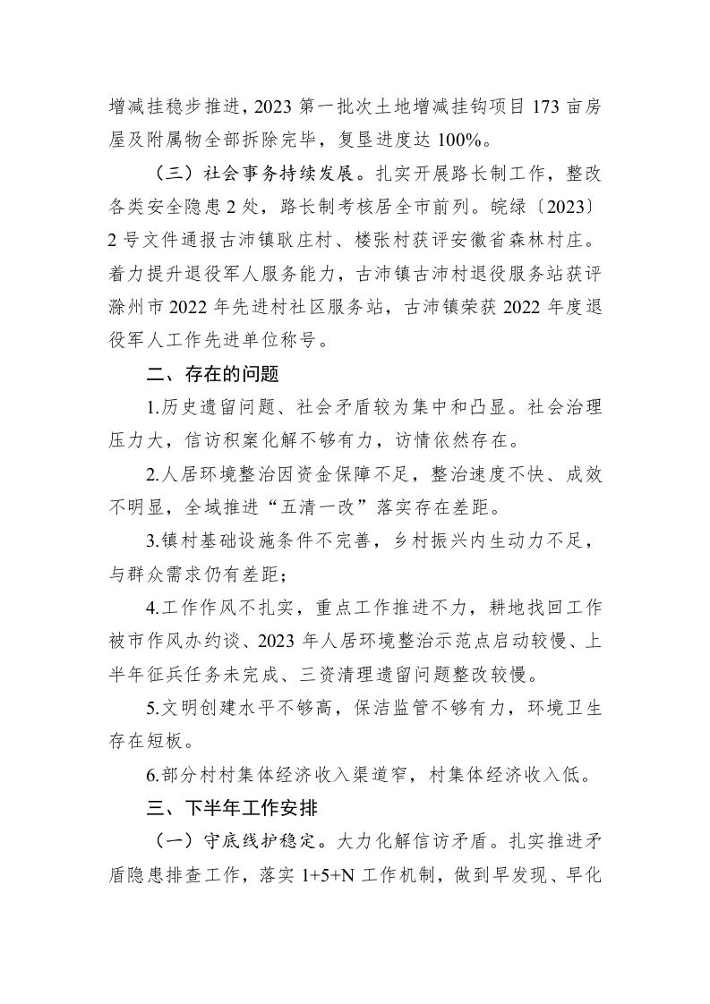 2023年上半年工作总结和下半年工作安排（20230629) 第2页