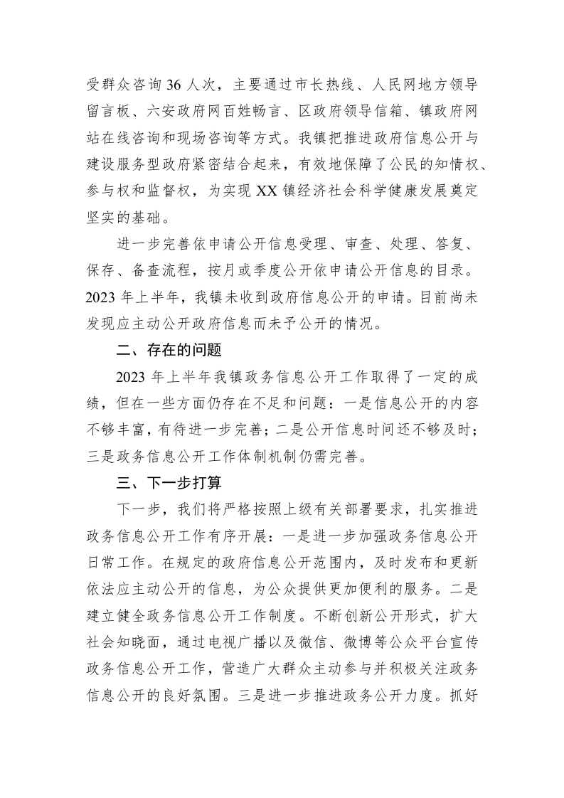 XX区XX镇2023年上半年工作总结 第2页