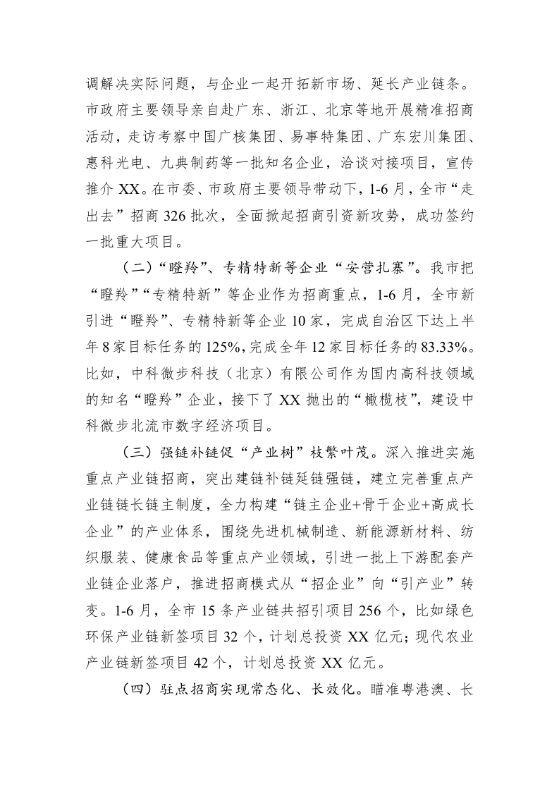 市2023年上半年招商引资工作总结及下半年打算 第2页