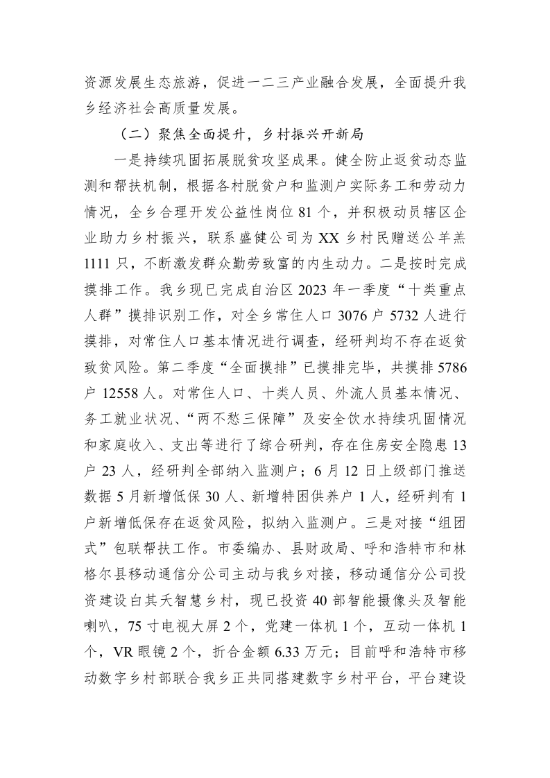 乡2023年上半年工作总结及下半年工作计划 第2页