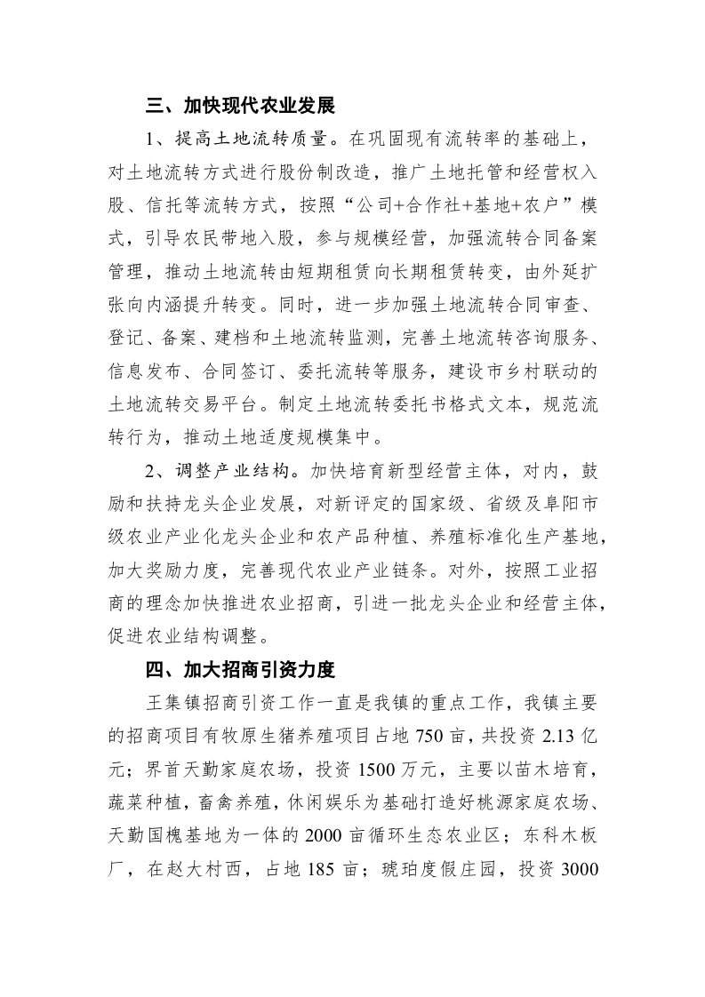 王集镇：全市经济工作暨发展座谈会发言材料 第2页