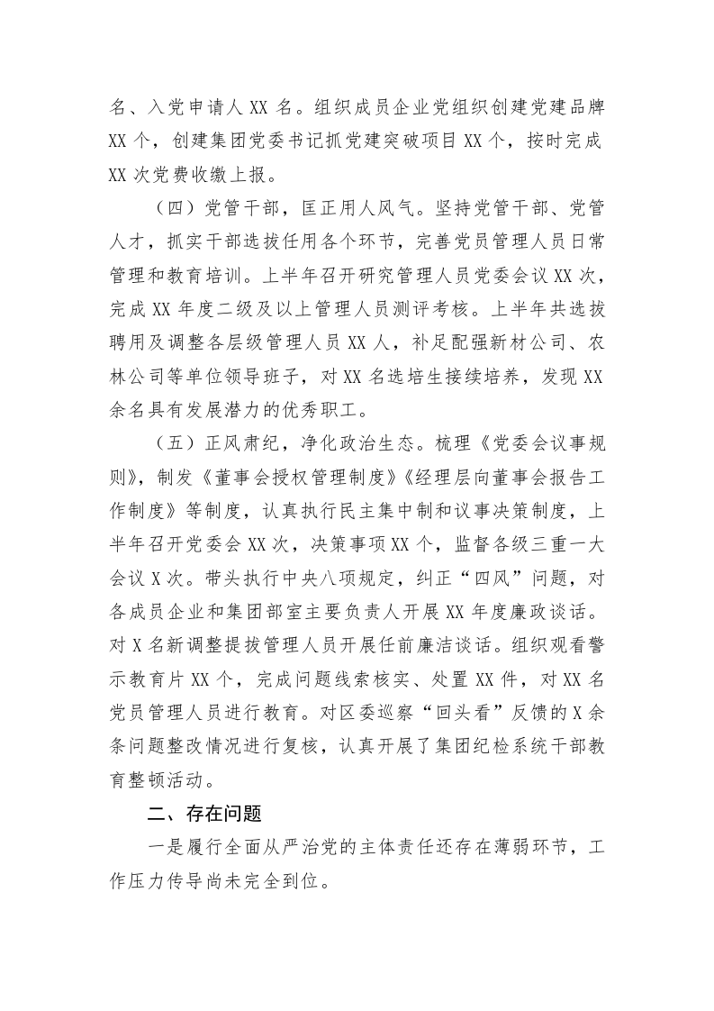 党委书记履行全面从严治党责任报告 第2页